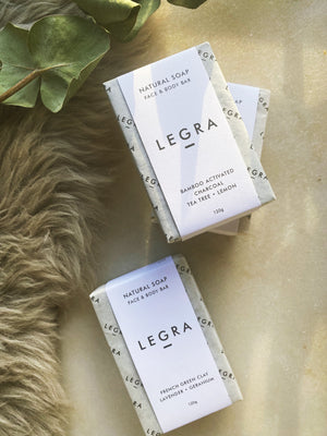 LEGRA - French Green Clay, Lavender, Geranium & Patchouli Face & Body Soap Bar