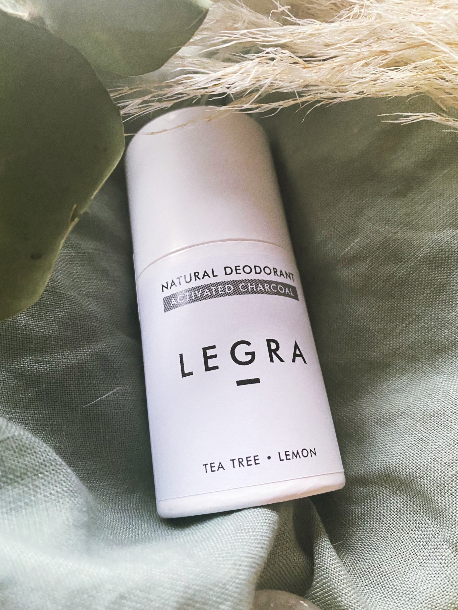 LEGRA - Bamboo Activated Charcoal, Tea Tree & Lemon - Natural Deodorant Stick