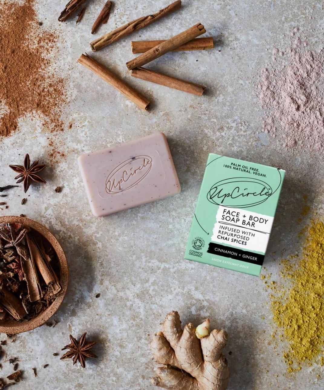 UpCircle - Face & Body Soap Bar - Cinnamon & Ginger