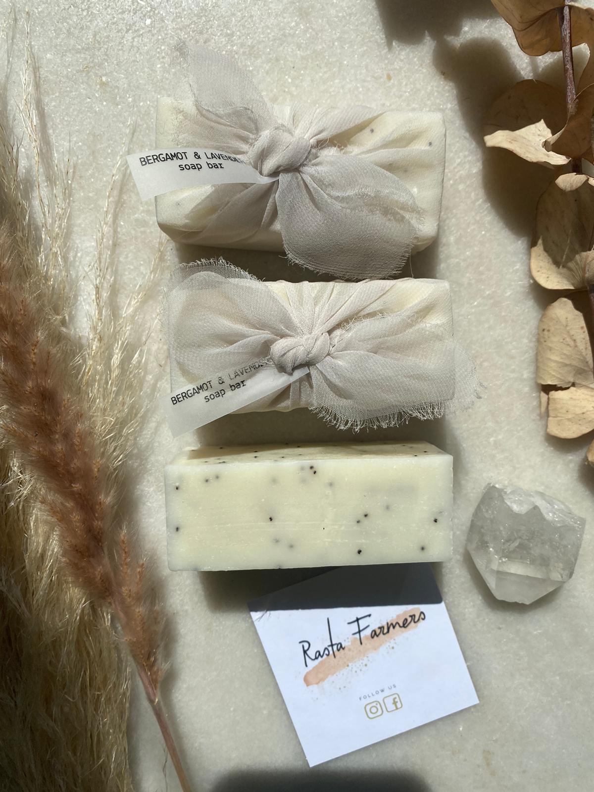 Clay & Rose - Bergamot, Lavender & Poppy Seed Vegan Luxury Soap