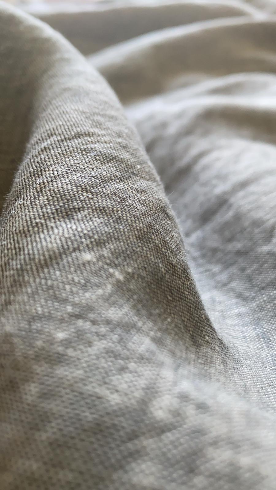 100% Organic Natural French Linen 4 Piece Double Duvet Set - Denim Grey