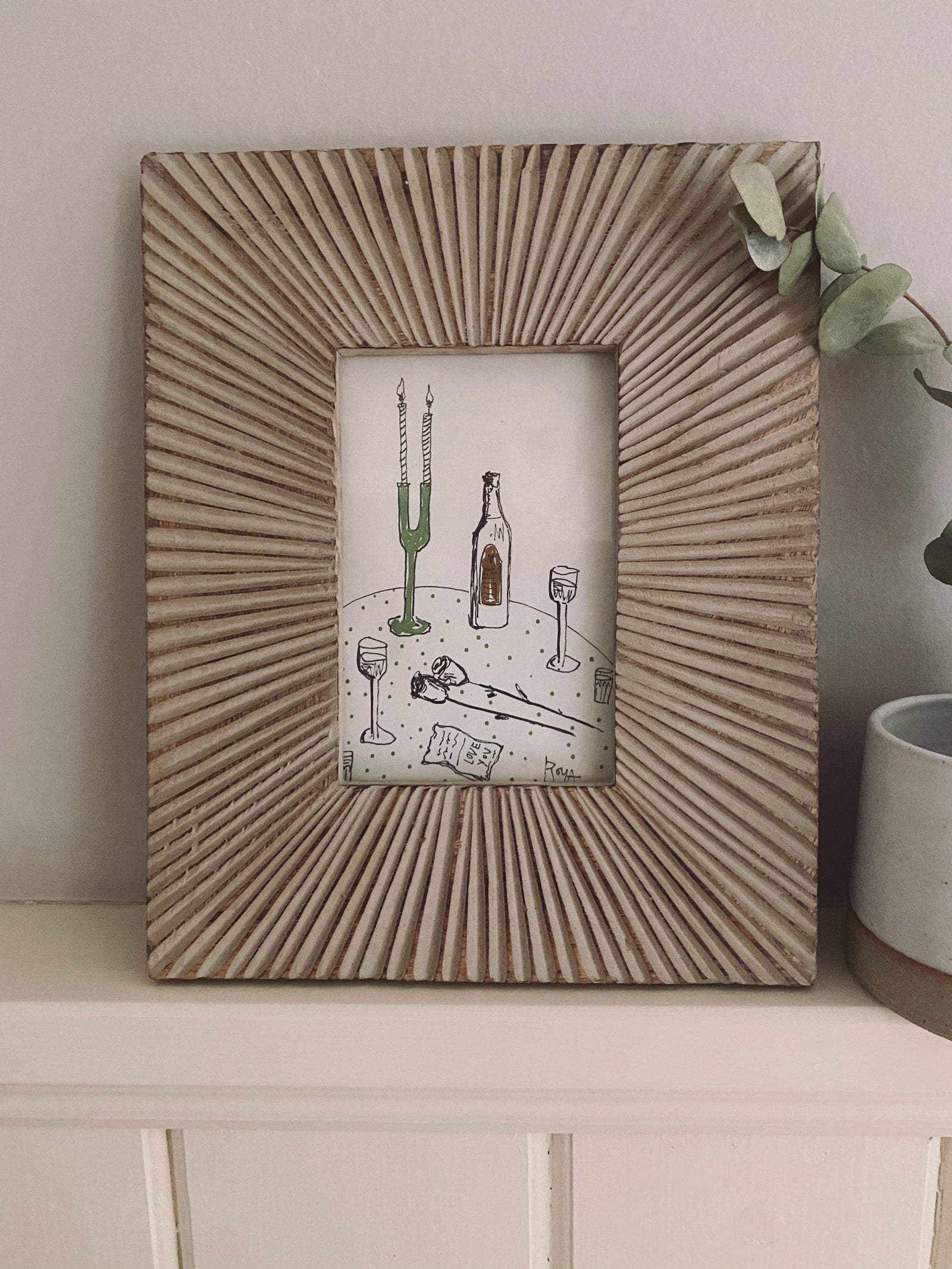 ROYA - Art Piece 'Amore' & Reclaimed Wood Frame