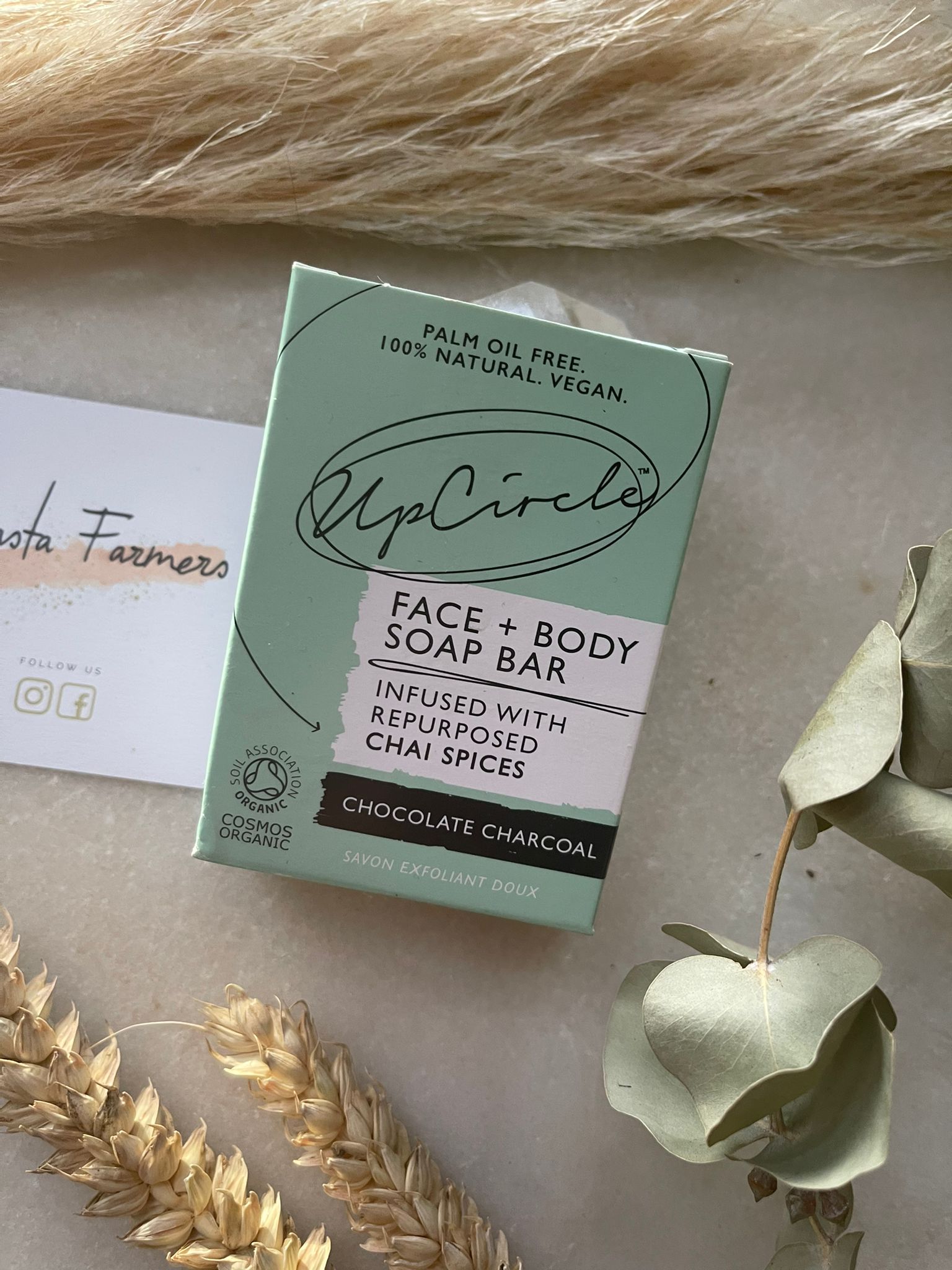 UpCircle - Face & Body Soap Bar - Charcoal & Chocolate