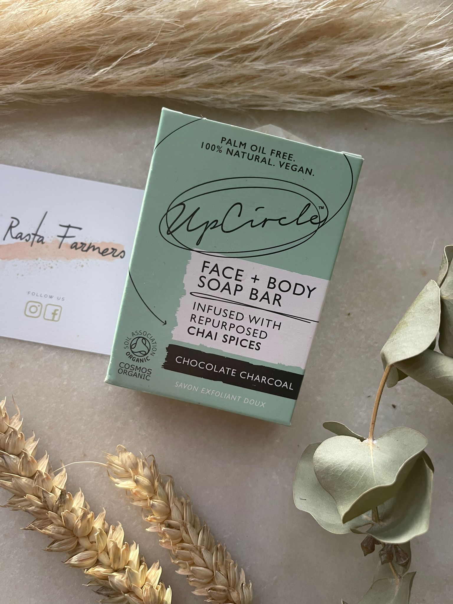 UpCircle - Face & Body Soap Bar - Charcoal & Chocolate